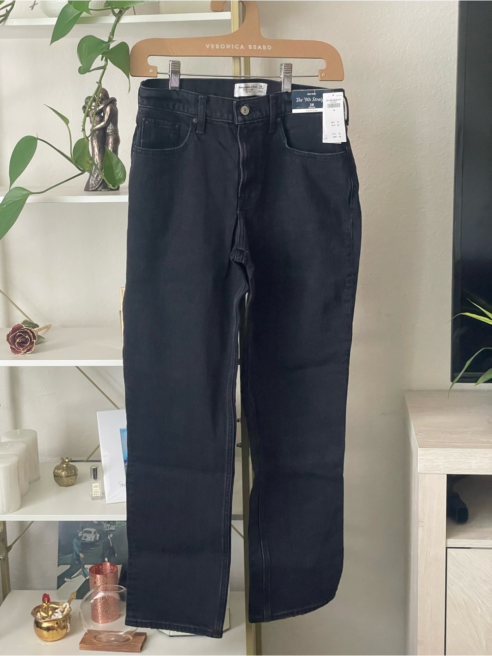 Abercrombie & Fitch ’90s Straight Curve Love Black Jeans 28 NWT